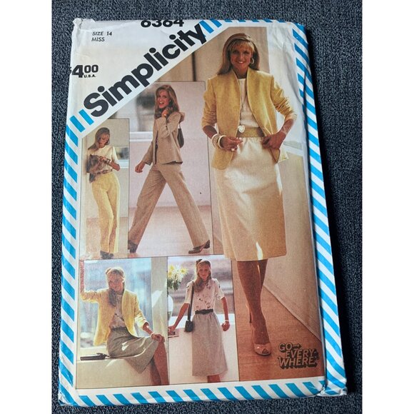Simplicity Misses Skirt Pants Shirt Coat Sewing Pattern sz 14 6364 - uncut - Picture 11 of 11